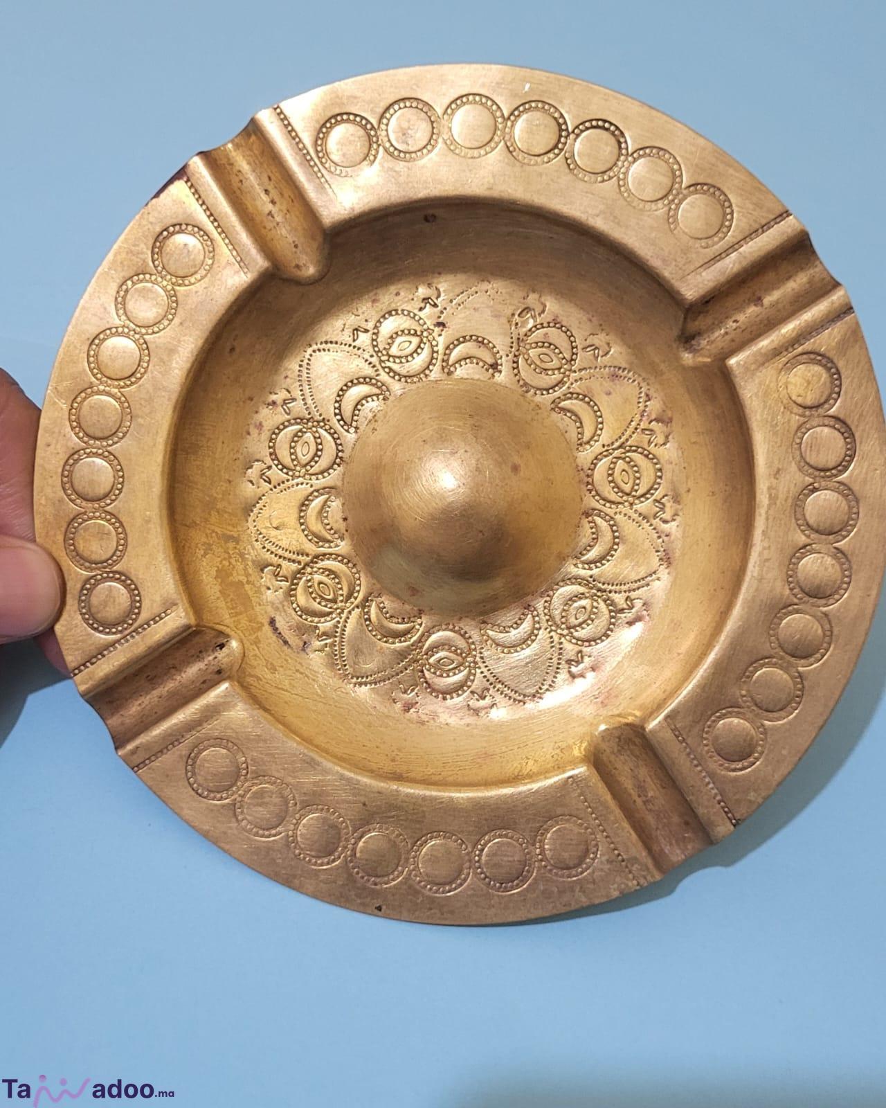 Cendrier De Voyage Vintage En Laiton - Objet Déco Rétro